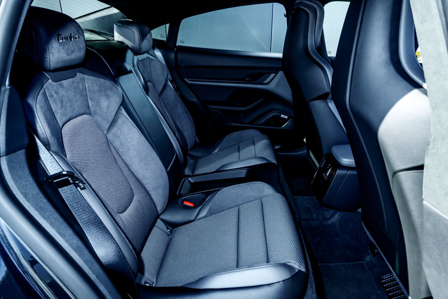 Porsche Taycan turbo interior rear seats