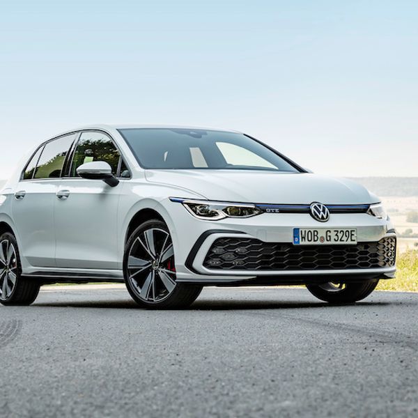 VW Golf GTE exterior front parked