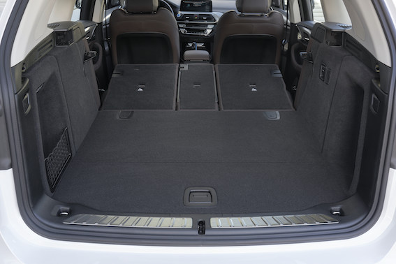 BMW iX3 interior boot space with rear seats down