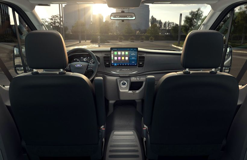 Ford E Transit electric van interior dashboard and screen