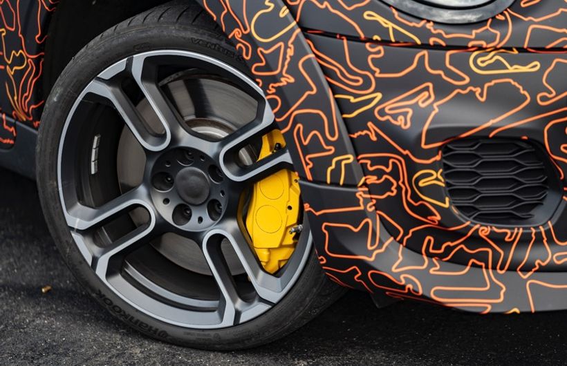 Mini Electric John Cooper Works edition driving at Nurburgring