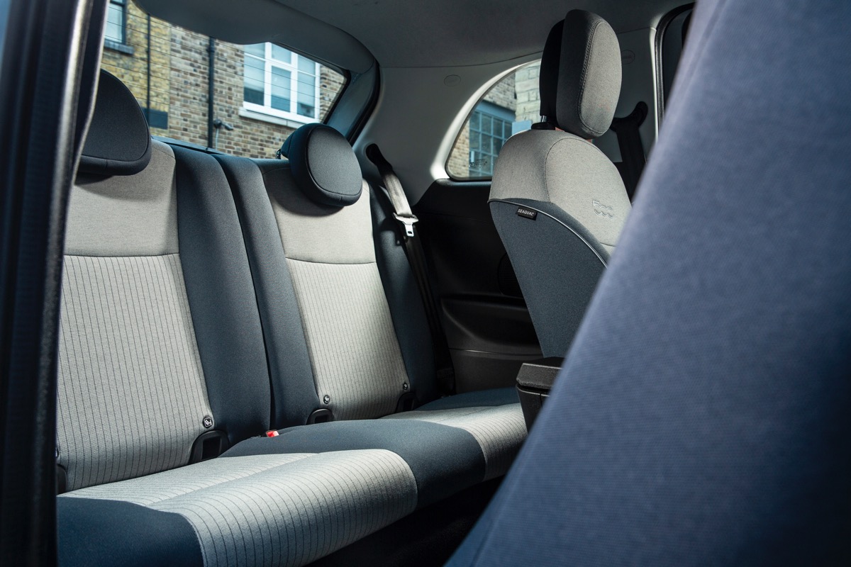 fiat 500 electric interior rear seats