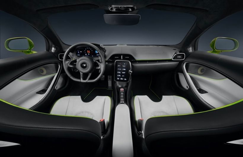 McLaren Artura hybrid supercar interior dashboard and display