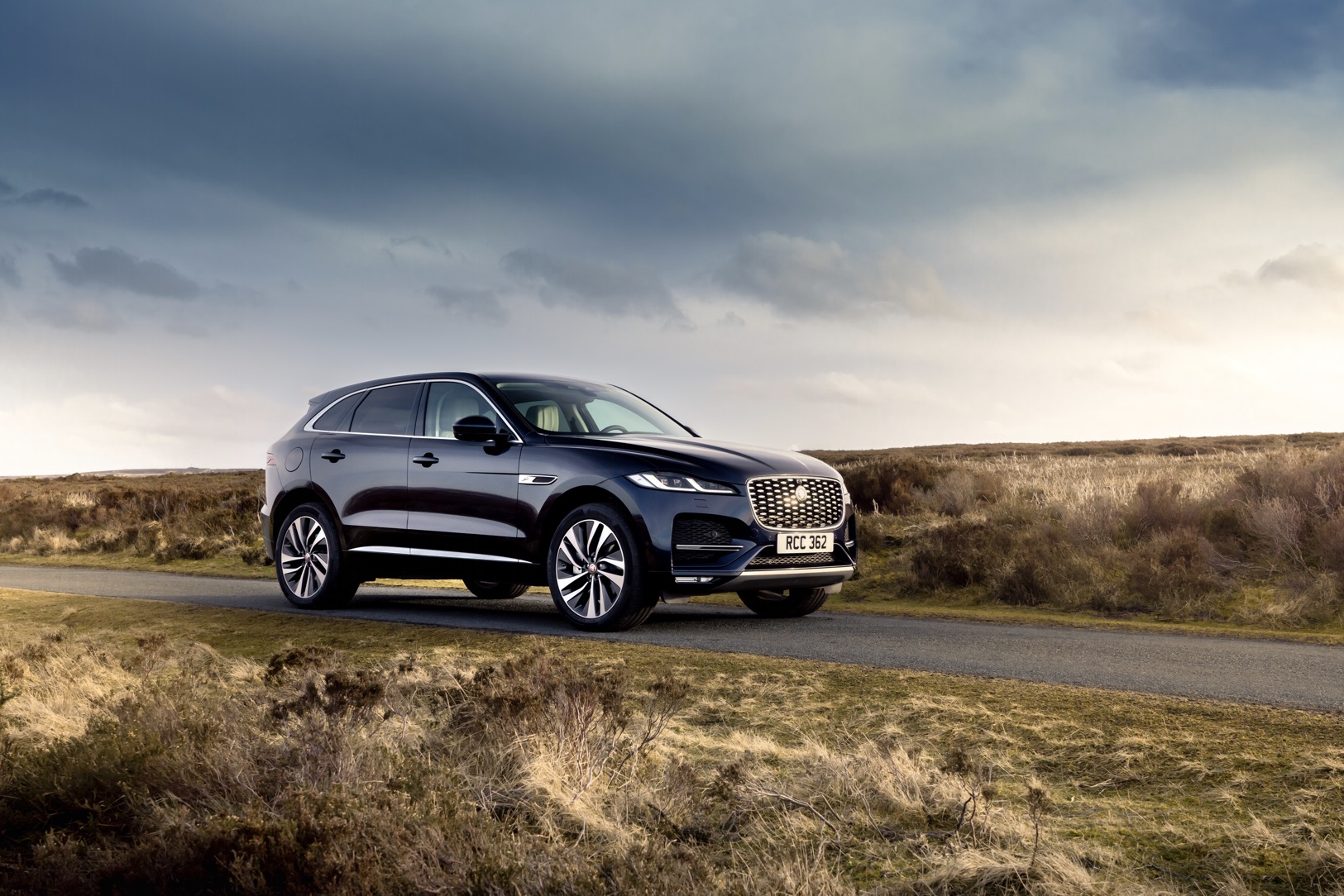 Jaguar F Pace PHEV driving in countryside