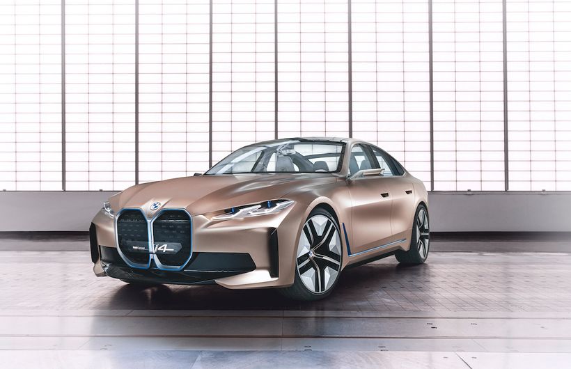 BMW brown electric car