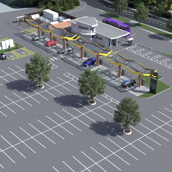 CGI image of  new Oxford electric car charging hub