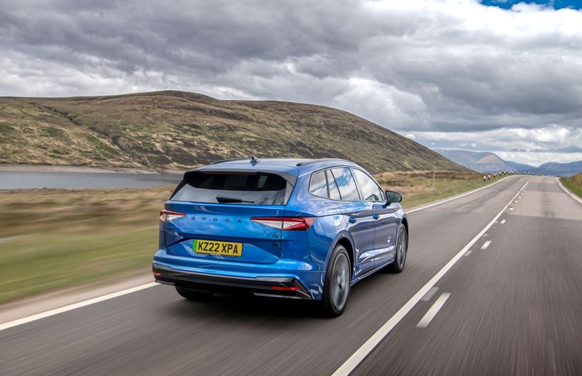 ŠKODA, Enyaq, Blue, action