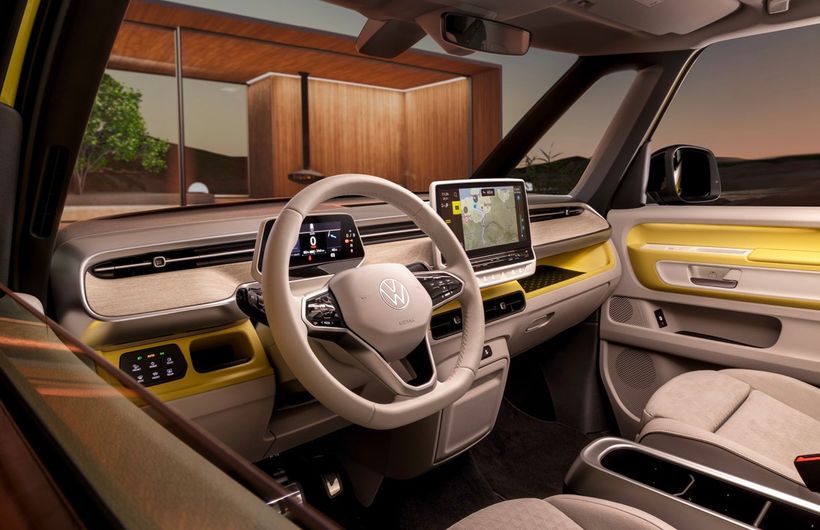 Volkswagen ID.Buzz, yellow/white interior