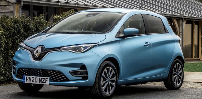 Blue electric Renault car