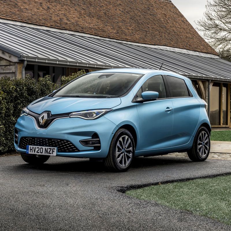 Blue electric Renault car