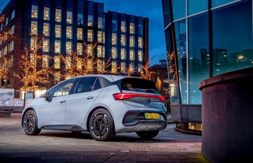 Cupra, Cupra Born, Vapor Grey, rear, three-quarters, UK