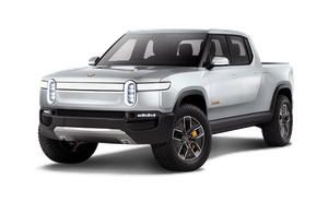 Rivian R1T, R1T, electric pickup, silver, front, three-quarters