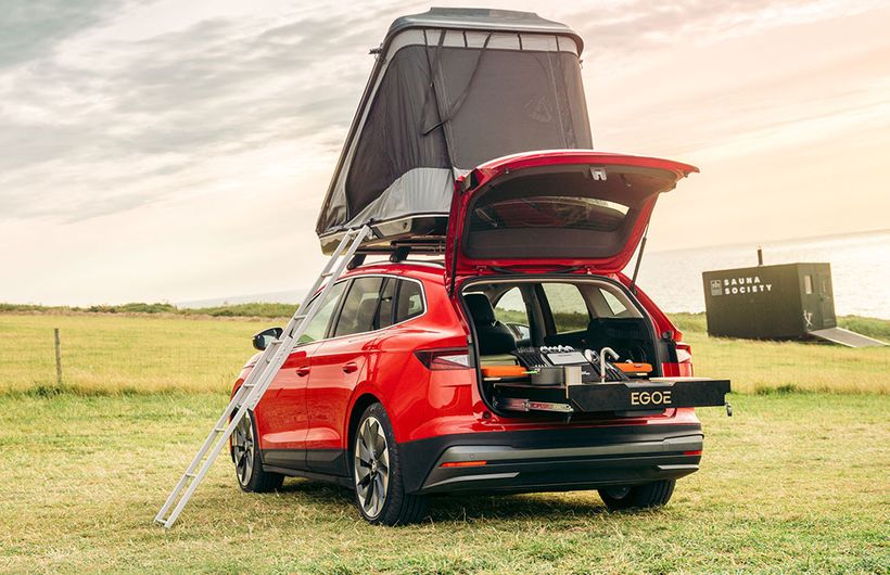 Skoda Enyaq, Camping equipment, Boot Open